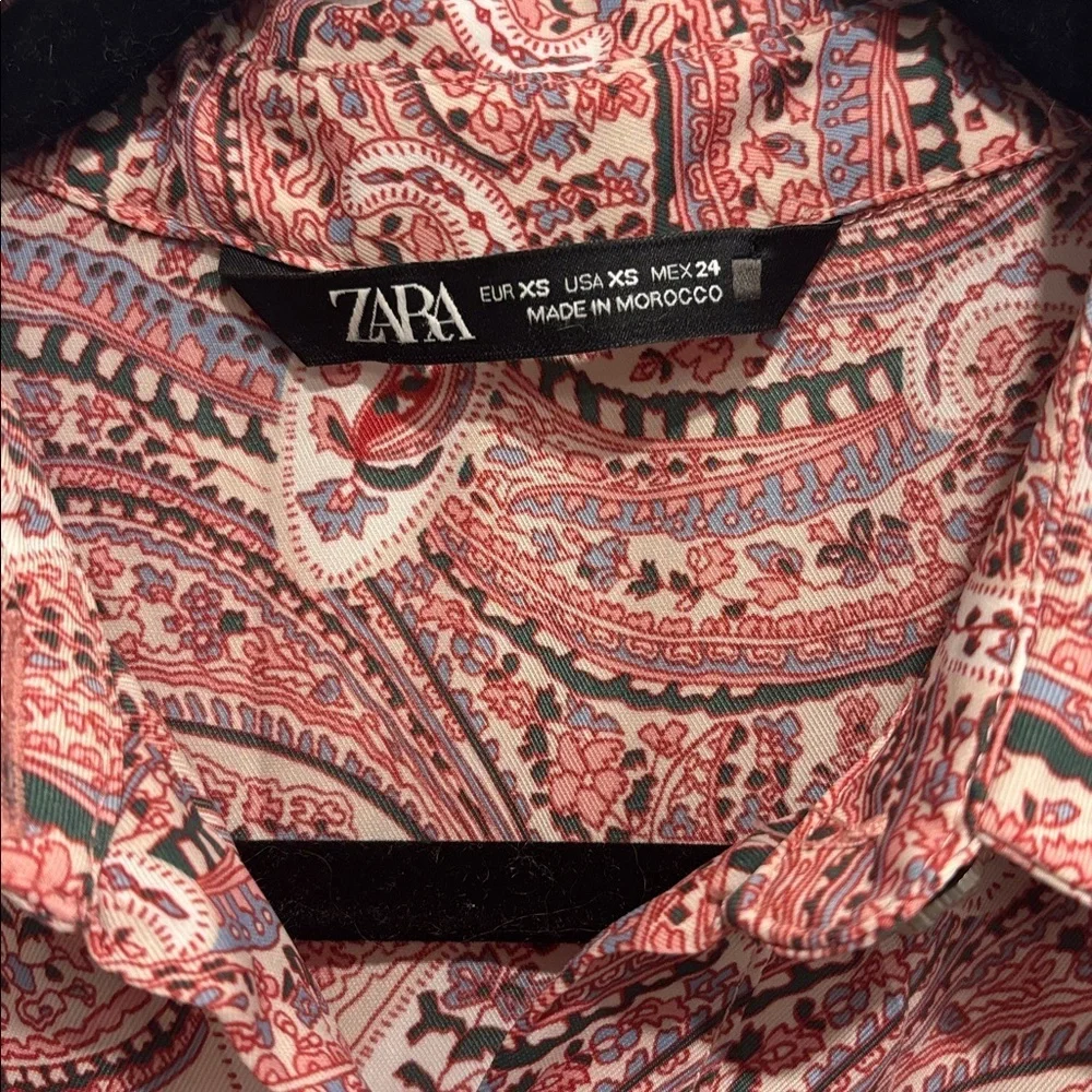 Zara Pink Paisley Long Sleeve Dress - Picture 4 of 11